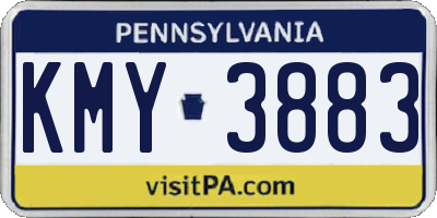PA license plate KMY3883