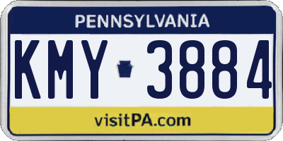PA license plate KMY3884