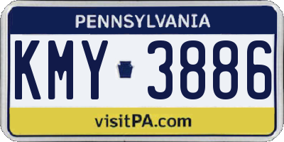 PA license plate KMY3886
