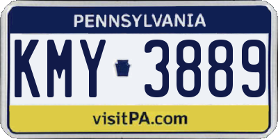 PA license plate KMY3889