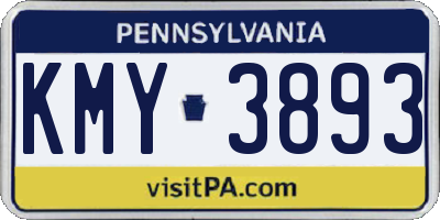 PA license plate KMY3893