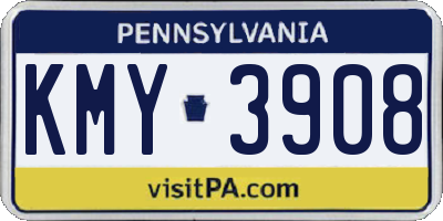 PA license plate KMY3908