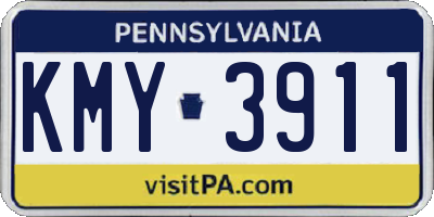 PA license plate KMY3911