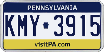 PA license plate KMY3915