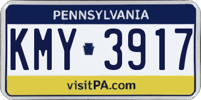 PA license plate KMY3917
