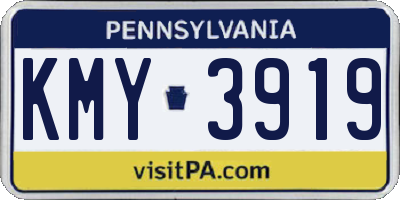 PA license plate KMY3919