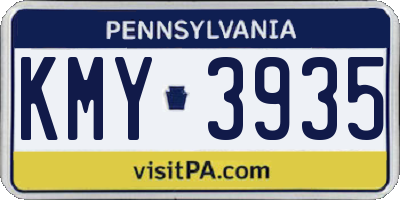 PA license plate KMY3935