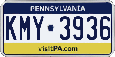 PA license plate KMY3936