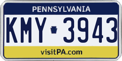 PA license plate KMY3943