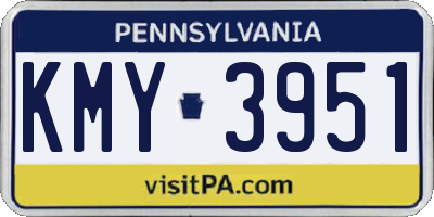 PA license plate KMY3951