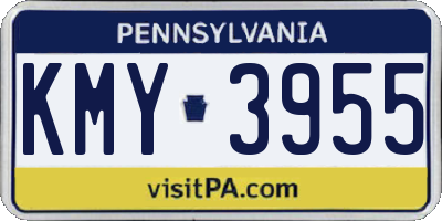 PA license plate KMY3955