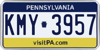 PA license plate KMY3957