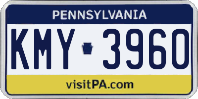 PA license plate KMY3960