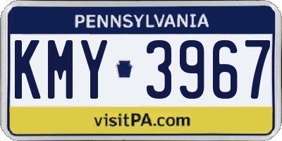 PA license plate KMY3967