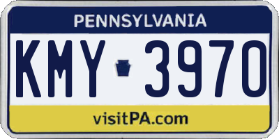 PA license plate KMY3970