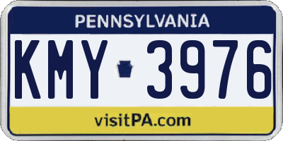 PA license plate KMY3976