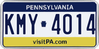 PA license plate KMY4014