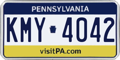 PA license plate KMY4042