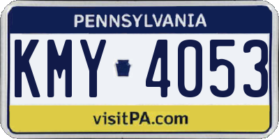 PA license plate KMY4053