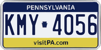 PA license plate KMY4056