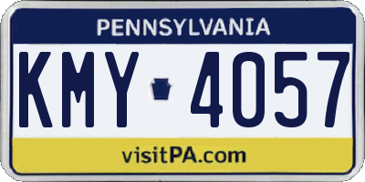 PA license plate KMY4057