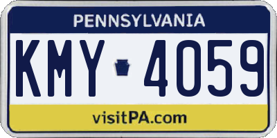 PA license plate KMY4059