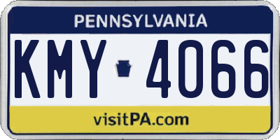 PA license plate KMY4066