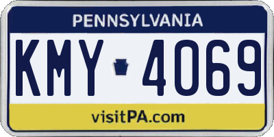 PA license plate KMY4069