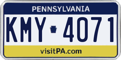 PA license plate KMY4071