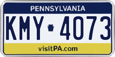 PA license plate KMY4073
