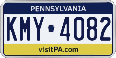PA license plate KMY4082