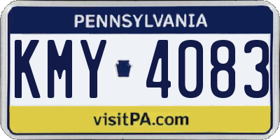 PA license plate KMY4083
