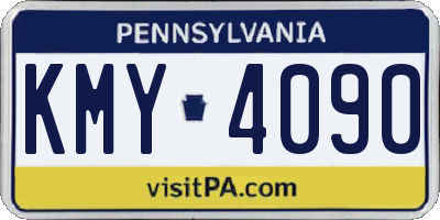 PA license plate KMY4090