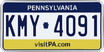 PA license plate KMY4091