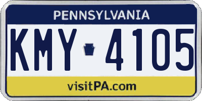 PA license plate KMY4105