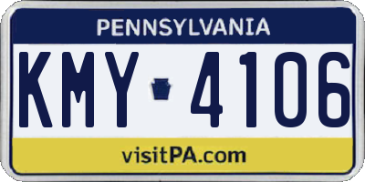 PA license plate KMY4106