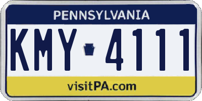 PA license plate KMY4111