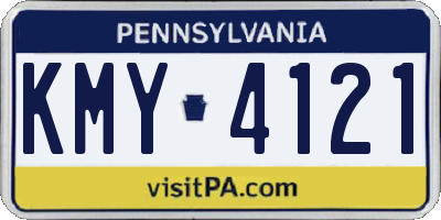 PA license plate KMY4121