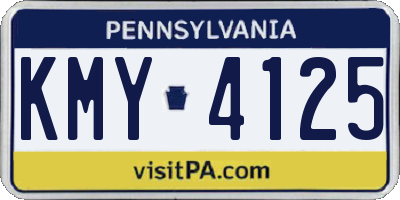PA license plate KMY4125