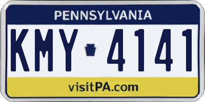 PA license plate KMY4141
