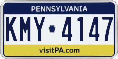 PA license plate KMY4147