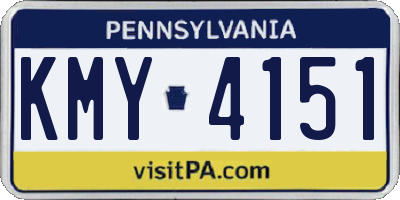 PA license plate KMY4151