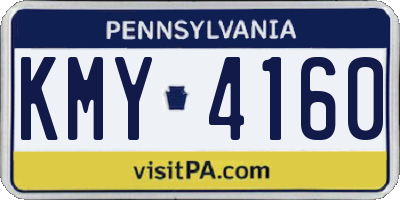 PA license plate KMY4160