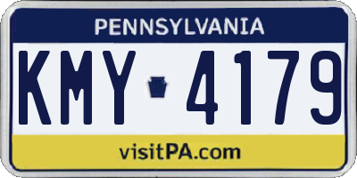 PA license plate KMY4179