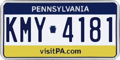 PA license plate KMY4181