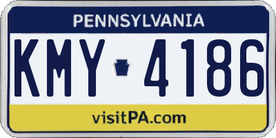 PA license plate KMY4186