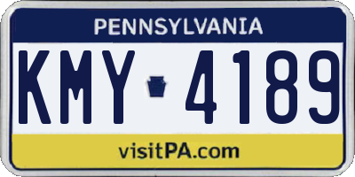 PA license plate KMY4189