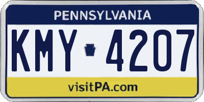 PA license plate KMY4207