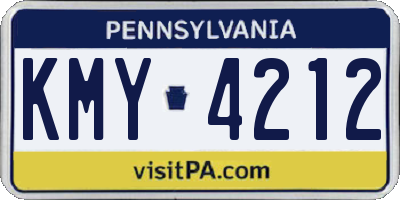 PA license plate KMY4212