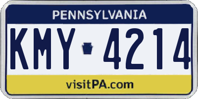 PA license plate KMY4214